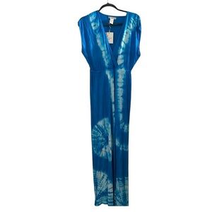 Vasna Desire  size large v- neck blue tie dye maxi dress, oversized NWT